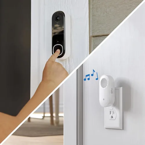Vista 5 de Arlo Timbre de video 2K + Chime 2 (2ª generación, última versión), opción inalámbrica o con cable, audio de 2 vías, visión nocturna, vista de cabeza