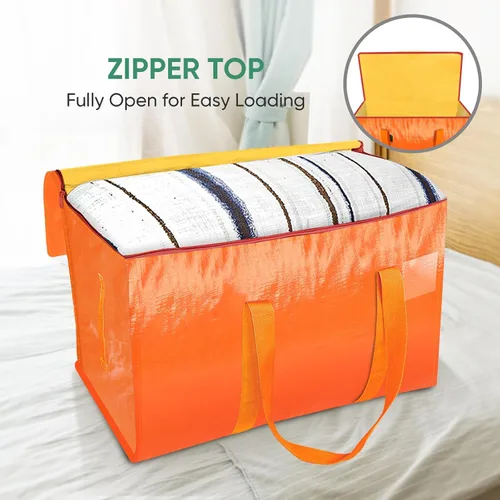 Vista 6 de BALEINE - Paquete de 4 bolsas de mudanza extragrandes, con asas reforzadas, bolsa de almacenamiento resistente para ropa, suministros de mudanza