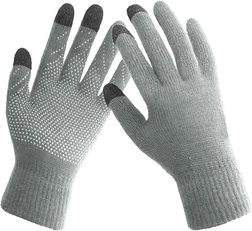 Vista 4 de HINDAWI Gorro de invierno, bufanda, guantes holgados, gorro de punto de nieve, gorro de calavera para pantalla táctil, bufandas circulares para mujer