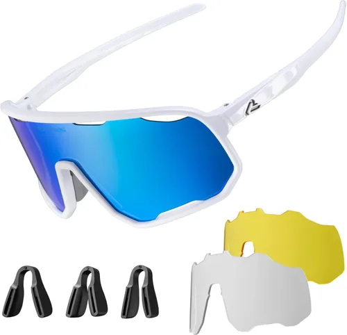 ROCKBROS Photochromic Sunglasses for Men Women,UV400 Protection Cycling Glasses,MTB Cycling Sports Sunglasses,3 Lenses