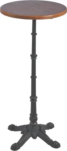 Vista 9 de LOKKHAN Mesa de columna romana de 43.3 pulgadas de alto, mesa de bar para cóctel, bistró, hierro fundido resistente, mesa de madera maciza