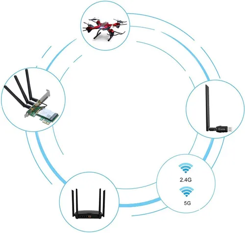 Vista 2 de 3PCS Router de doble banda 5dBi 2.4G/5G Antena SMA de alta ganancia Antena de red Antena externa para LAN/Router, adecuado para RT-AC68u AC66U