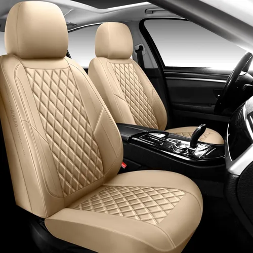 Vista 7 de Fundas de Asiento de Coche de Cuero Premium Par de Asientos Delanteros, Ajuste Universal para Coches, Camiones y SUV, Cojín de Asiento de Coche