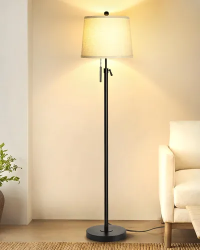 Vista 9 de JUNNAI Lámpara de pie moderna de altura ajustable, lámpara de pie alta con 3 temperaturas de color, lámparas de pie para sala de estar, dormitorio