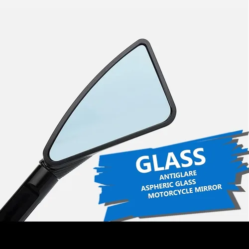 Vista 8 de Espejo retrovisor triangular para motocicleta, espejo retrovisor lateral de aluminio CNC, lente antirreflejos, con logotipo para espejos Yamaha FZ09