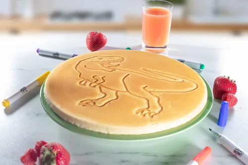 Vista 8 de Sartén gigante para panqueques de dinosaurio, haz panqueques jurásicos gigantes de 10 pulgadas para el desayuno especial de dinosaurios mágicos