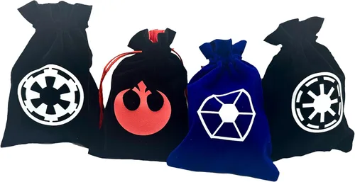 Vista 4 de Bolsa de dados inspirada en precuela (negro, República Galáctica), ideal para legión, fichas