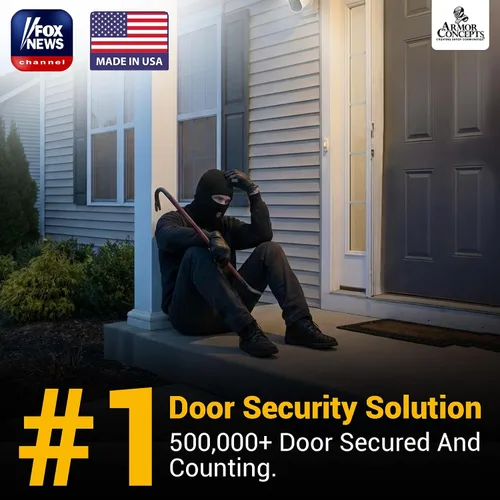 Vista 5 de Door Armor MAX - Kit de seguridad de una sola puerta, juego de refuerzo de puerta para jamba, marco y bisagras, seguridad