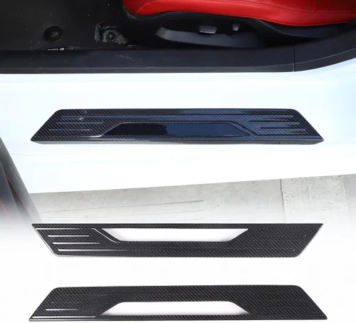 Vista 10 de Protectores de umbral de puerta compatibles con Corvette C8 Stingray 2020-2023, borde de protección de umbral de puerta, cubierta interior de umbral