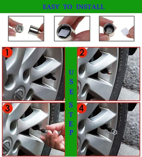 Vista 5 de 4 piezas de luces LED para rueda de bicicleta, tapones para válvulas de neumáticos de automóvil, tapas de vástagos de bicicleta, motocicleta