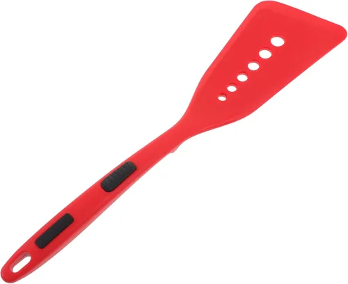 Espátula de pescado frito antiadherente de silicona Turner a prueba de calor espátula para panqueques herramienta de cocina fácil de usar Rojo