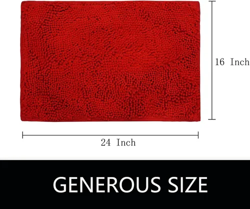 Vista 7 de BOANKODU Bathroom Rugs Chenille Bath mat, Extra Thick and Absorbent, Non-Slip, Machine Washable, Dry Quckily, Soft Cozy Plush, Shower Bathtubs and