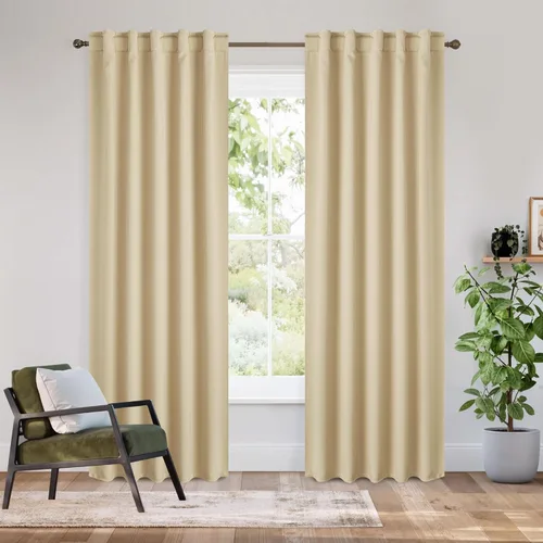 Vista 180 de RYB HOME Cortinas 100% opacas para autocaravana, aislamiento térmico, oscurecimiento total de la habitación, cortinas reductoras de ruido