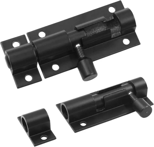 Vista 5 de Piutouyar 2 Piezas Pestillo de Cerrojo de Barril de 2 Pulgadas, Pestillo de Puerta Corredera de Alta Resistencia de Aleación de Aluminio Mini Negro