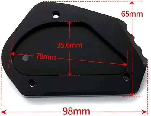 Vista 4 de Para Suzuki V-Strom 650 650XT DL650 2004-2022 Extensión de aluminio CNC de motocicleta para soporte lateral almohadilla placa de soporte vstrom 650