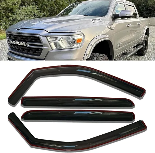 Vista 27 de Viseras de ventana, protectores de lluvia, deflectores de viento laterales, protector de ventilación para Chevrolet Silverado y GMC Sierra 1500