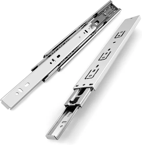 Vista 10 de Gobrico Hardware 14-pulgadas 24,9 kg de capacidad Hidráulico de cierre suave automontable Guías de cajones de extensión completa con rodamiento