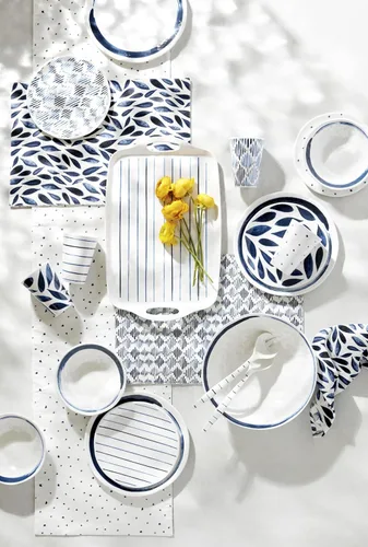 Vista 3 de Lenox 895240 Blue Bay - Vasos surtidos de melamina, juego de 4, material ligero de melamina