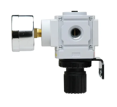 Vista 3 de PneumaticPlus Regulador de presión de aire comprimido serie PPR - Manómetro integrado y soporte incluidos (1/2" NPT)