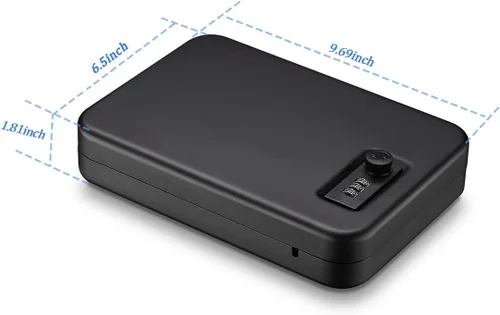 Vista 7 de Younion - Caja fuerte para pistolas, portátil, para viajar y llevar en el auto, color negro