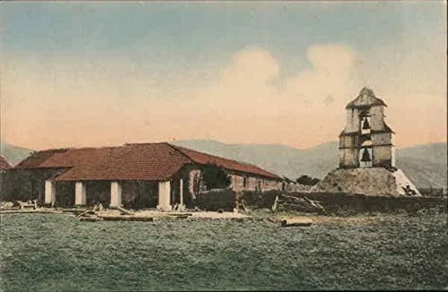 Mission Pala church and bells Pala, California CA Original Antique Postcard