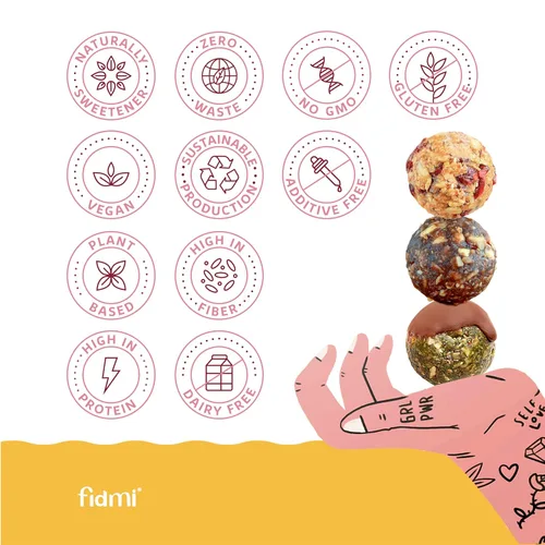 Vista 3 de Fidmi Paquete surtido de bolas energéticas de proteína para aperitivos, veganos, sin gluten, a base de plantas, superalimentos