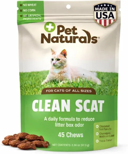 Pet Naturals Clean Scat - Masticables suaves para gatos, pollo, 45 unidades
