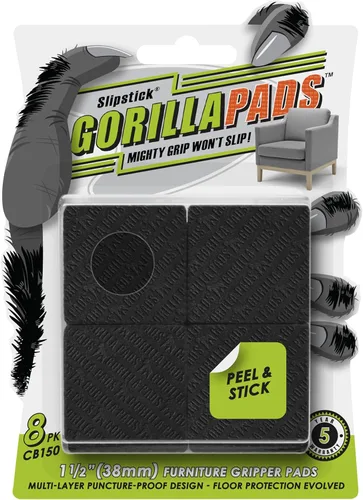 Vista 17 de Slipstick GorillaPads CB147 Almohadillas Antideslizantes para Muebles/Pies de Agarre (Juego de 16) Protectores de Piso de Goma Autoadhesivos, 1