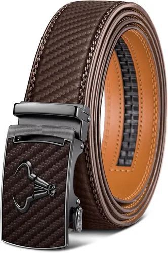 Vista 14 de BULLIANT Cinturón para hombre, cinturón de marca con trinquete de cuero genuino para regalo, talla personalizada