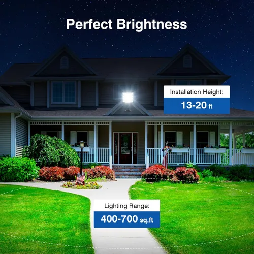 Vista 12 de Luces Solares de Calle para Exteriores Impermeables, 52000LM Luz de Inundación con Ángulo de 320°, Luz de Estacionamiento Solar LED 5730 con Sensor