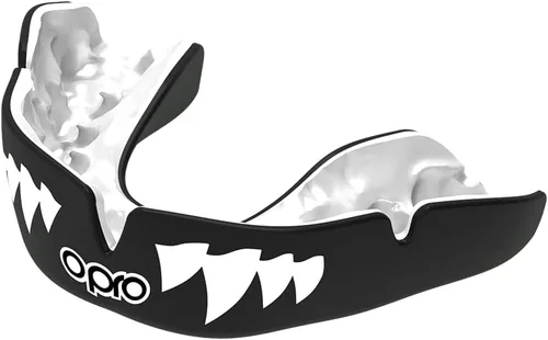 Vista 17 de OPRO Protector bucal instantáneo de ajuste personalizado, comodidad, protección y ajuste a nivel de dentista - Protector bucal moldeable para fútbol