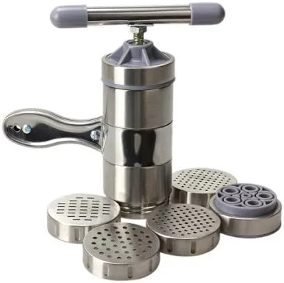 Vista 2 de Stainless Steel Manual Noodles Press Machine Pasta Maker with 5 Noodle Mould