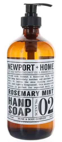 Vista 4 de Newport Home and Body Co Jabón de manos, lavanda salvaje, botella de vidrio de 16 onzas líquidas