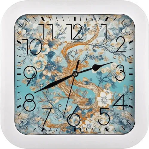 Vista 24 de 10" Square Modern Wall Clock,American Flag Skull Print Kitchen Clocks Wall Battery Operated,Silent Non Ticking Unique Funny Cute Wall Clock for