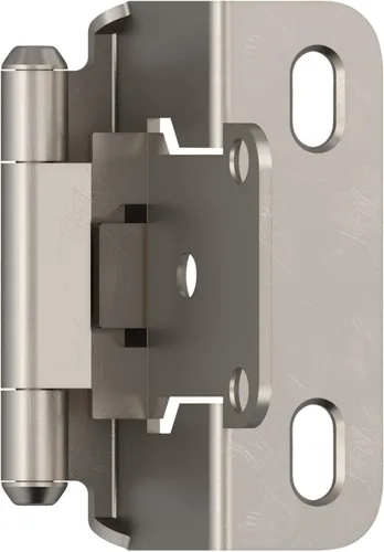 Vista 7 de Amerock BPR7540BB Bisagra de gabinete 1/2 pulg (13 mm) superpuesta de cierre automático de envoltura completa de latón pulido para puerta