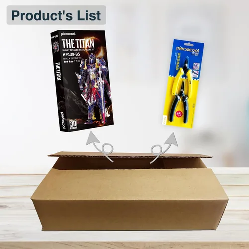 Vista 8 de Piececool - Rompecabezas 3D de metal con herramientas de bricolaje - Los kits de construcción de figuras de mecha del Titán para adultos, kits