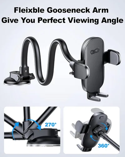 Vista 3 de 【2023 más fuerte】 Soporte de teléfono de grado militar, manos libres, soporte para teléfono celular para salpicadero de ventilación del parabrisas
