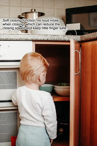 Vista 8 de Bisagras de cierre suave, paquete de 10 5 pares de bisagras superpuestas de 1 pulgada de cierre automático para armarios de cocina, marco frontal