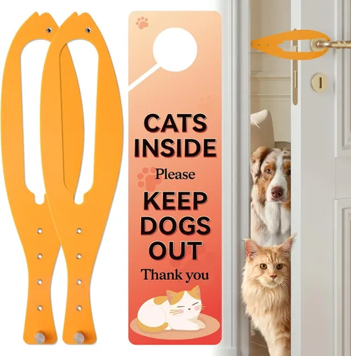 Vista 17 de TGIOW Pestillo de Puerta para Gato, 2 Piezas Tope de Puerta de Gato Pestillo de Puerta para Mascotas para Mantener al Perro Fuera de la Caja