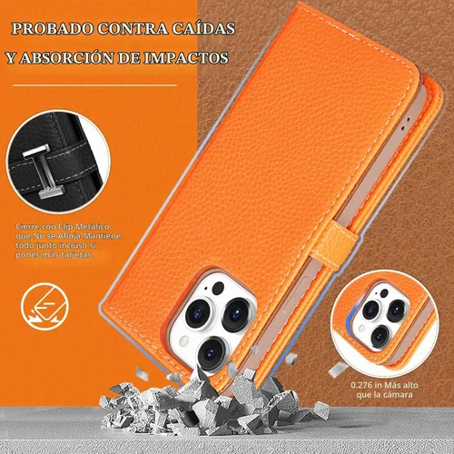 Vista 5 de Funermei Funda tipo cartera para iPhone 14 Pro Max para mujer, diseño de folio, fundas de lujo con tarjetero y soporte para tarjeta de crédito