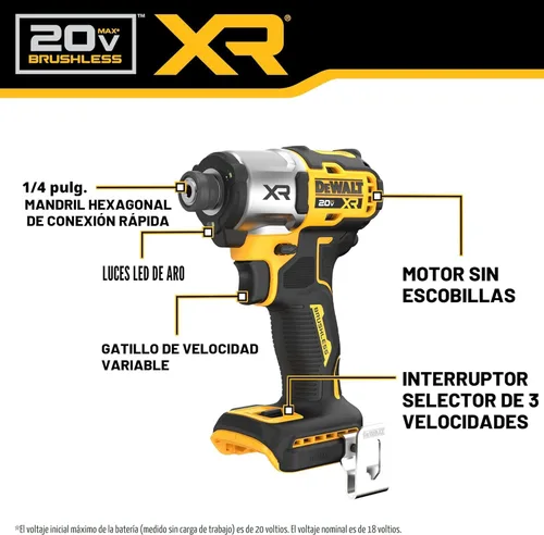 Vista 4 de DEWALT 20V MAX XR - Kit combinado de herramienta eléctrica inalámbrica de taladro de impacto y taladro de martillo, incluye 2 baterías POWERPACK
