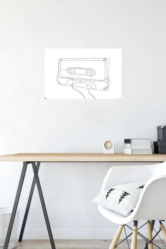 Vista 5 de Trends International Línea y brocha: póster de pared de casete de línea continua, 14.72 x 22.37 pulgadas, paquete de póster y montaje prémium