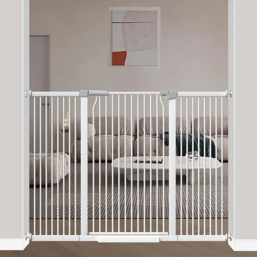 Vista 24 de 40.5" Puerta de bebé extra alta, puerta para mascotas de 29.6"-32.5" extra ancha Montada a presión, Barrera interior a prueba de cachorros, Puerta