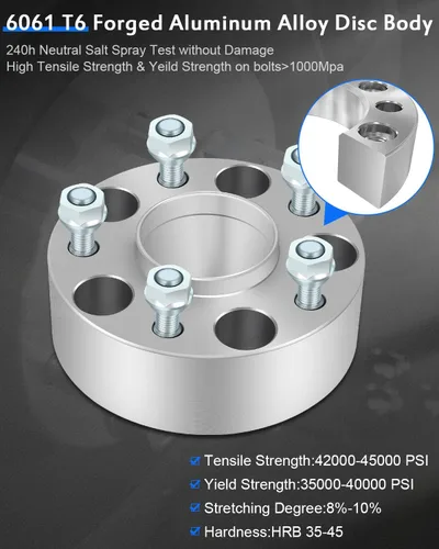 Vista 7 de ECCPP 4 espaciadores de rueda de 5 lengüetas de 1.969 in y 2 pulgadas centrados de 5 x 4.75 a 5 x 4.75 con borde M12x1.5 2.776 in CB se adapta a