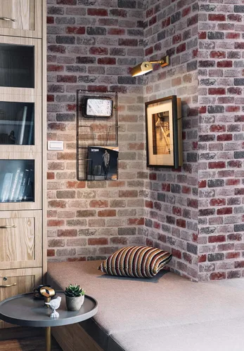 Vista 5 de Papel tapiz autoadhesivo con ladrillo de piedra, autoadhesivo, extraíble, decoración del hogar, impermeable, 17.7 x 118 pulgadas