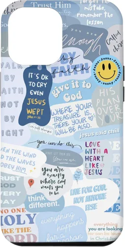 Vista 25 de Funda estética para iPhone 12 mini de versículos de la Biblia cristiana con frases positivas