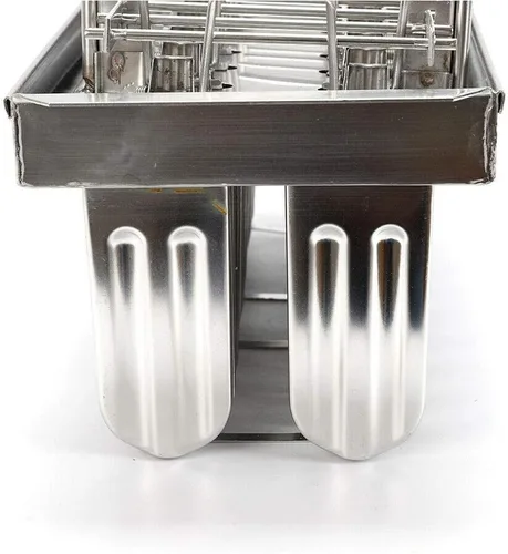 Vista 5 de 20 moldes para paletas, kit de soporte de moldes de paletas de hielo de acero inoxidable comercial GDAE10 con 100 palos de bambú reutilizables