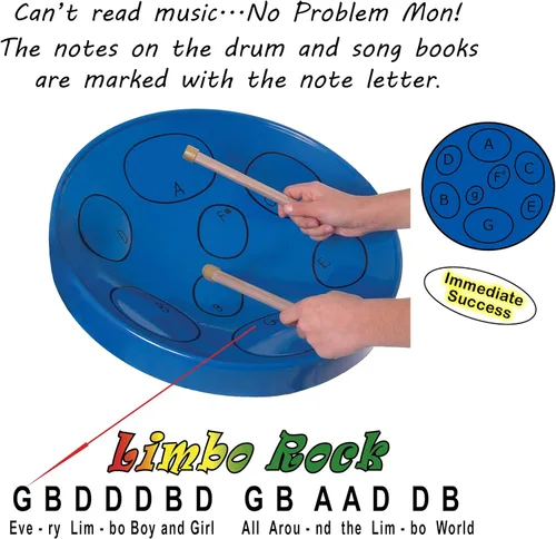 Vista 3 de Panyard Jumbie Jam - Kit de tambor de acero auténtico acabado cromado con soporte de tubo