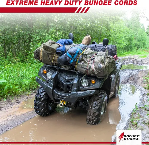 Vista 7 de Surtido definitivo de cuerdas elásticas para exteriores - Juego resistente de 12 cuerdas elásticas con ganchos doble J - Correas elásticas