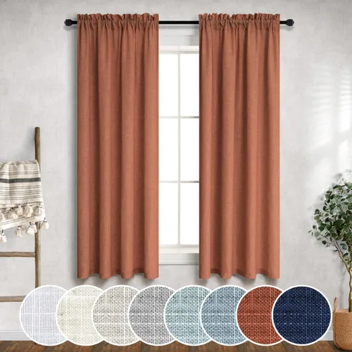 Vista 80 de Mrs.Naturall Cortinas azul marino de 90 pulgadas de largo para sala de estar, juego de 2 paneles con bolsillo para barra, cortinas reductoras